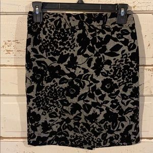 Velvet floral career skirt EUC